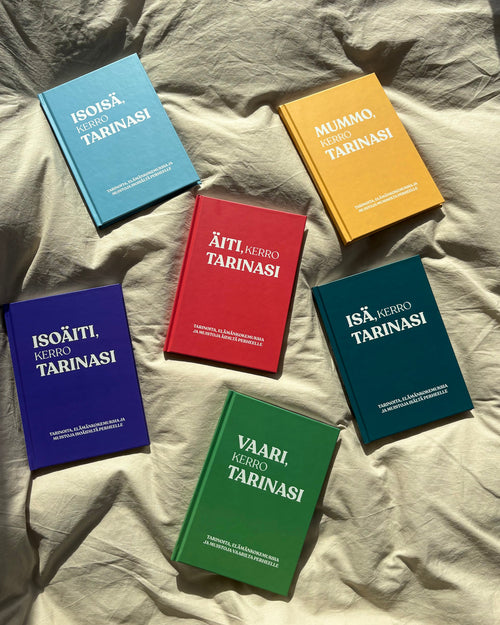 Kerro tarinasi -elämäntarinakirjat äidille, isälle ja isovanhemmille